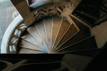Retro spiral staircase in Dijon, France