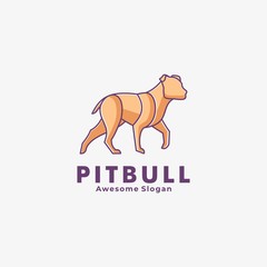 Vector Logo Illustration Dog Line Art Style.
