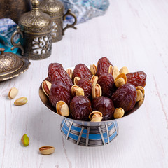 Dried dates with pistachios
