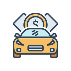 Color illustration icon for loan