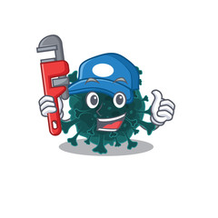 Smart Plumber coronavirus COVID 19 on cartoon character design