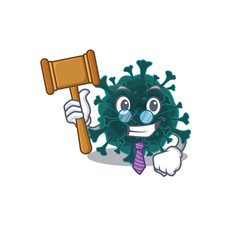 Charismatic Judge coronavirus COVID 19 cartoon character design wearing cute glasses