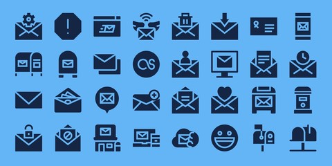 Modern Simple Set of e-mail Vector filled Icons