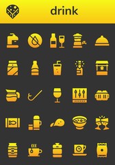Modern Simple Set of drink Vector filled Icons