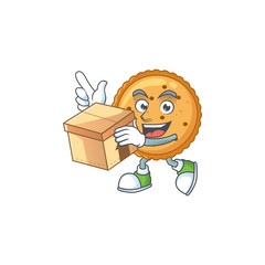 A charming peanut butter cookies mascot design style having a box
