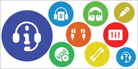 Modern Simple Set of headphones Vector filled Icons