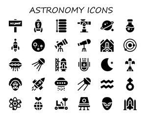 Modern Simple Set of astronomy Vector filled Icons © Anna