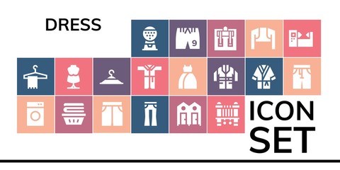 dress icon set