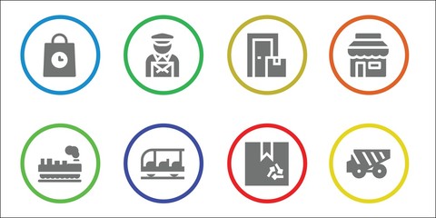 Modern Simple Set of shipping Vector filled Icons