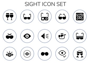 Modern Simple Set of sight Vector filled Icons
