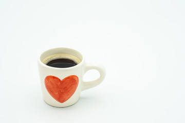 Cup coffee isolated on white background.