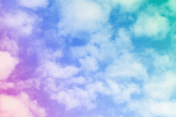 The sky with white clouds, illuminated by bright sunlight. Background for design.