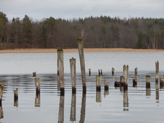old pier on the lake
