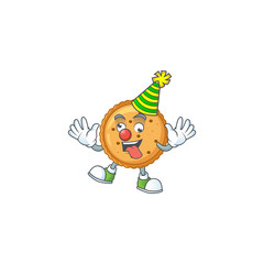 Cute and funny Clown peanut butter cookies cartoon character mascot style