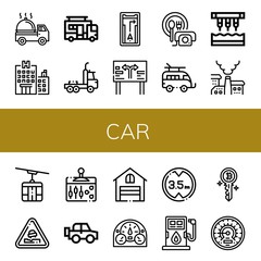 car simple icons set