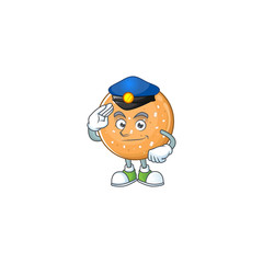 A character design of sugar cookies working as a Police officer