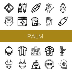 palm simple icons set
