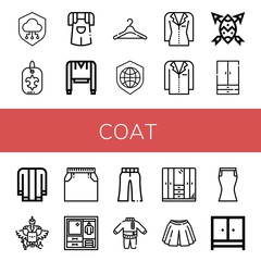 coat simple icons set
