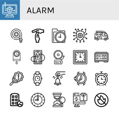 alarm simple icons set