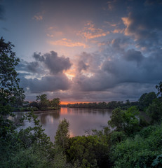 Obraz premium Colourful River Sunrise Reflections