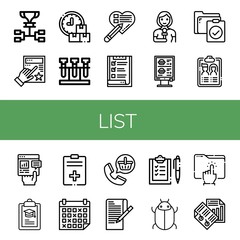 Set of list icons
