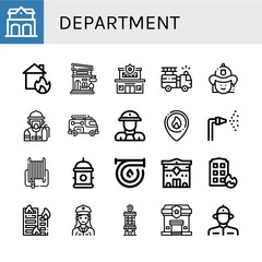 department simple icons set