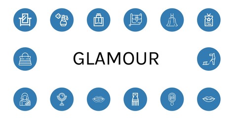 Set of glamour icons