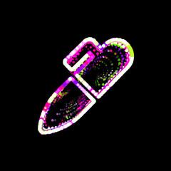 Symbol marker from multi-colored circles and stripes. UFO Green, Purple, Pink