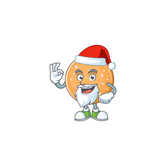 A lovely Santa sugar cookies mascot picture style with ok finger