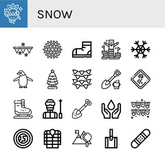 snow simple icons set