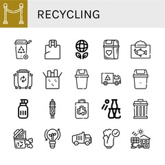 recycling simple icons set