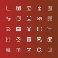 Editable 25 organizer icons for web and mobile