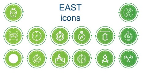 Editable 14 east icons for web and mobile