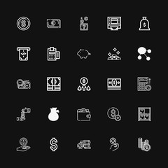 Editable 25 currency icons for web and mobile