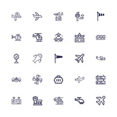 Editable 25 aviation icons for web and mobile