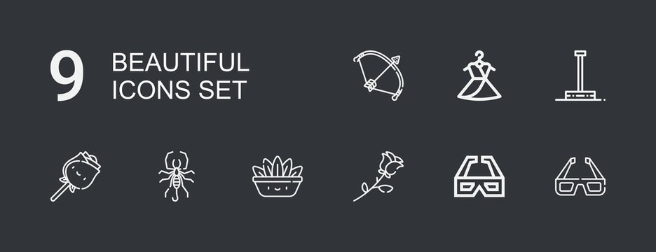 Editable 9 beautiful icons for web and mobile