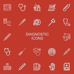 Editable 22 diagnostic icons for web and mobile