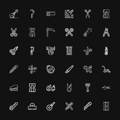 Editable 36 cutter icons for web and mobile