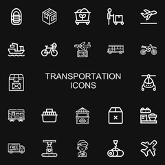 Editable 22 transportation icons for web and mobile