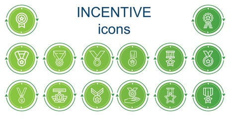 Editable 14 incentive icons for web and mobile