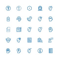 Editable 25 question icons for web and mobile
