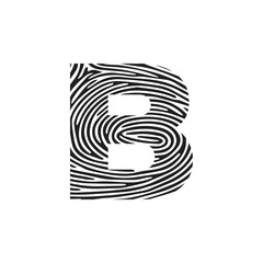 b Vector Letter base logo. Initial letter b vector Icon Fingerprint Concept