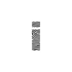 Initial letter i vector Icon Fingerprint Concept. i Vector Letter base logo