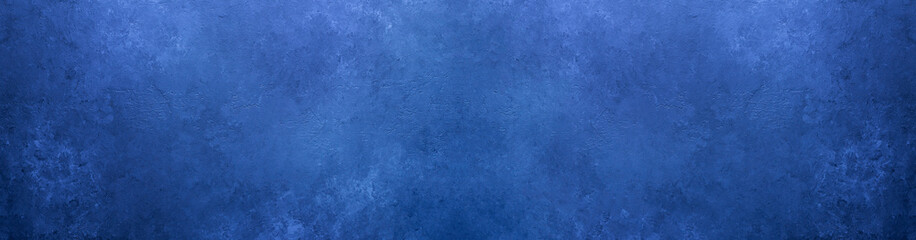 Abstract grunge decorative background toned classic blue color. Long banner. Old textured background