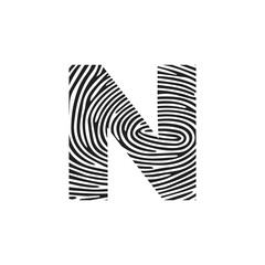 n Vector Letter base logo. Initial letter n vector Icon Fingerprint Concept
