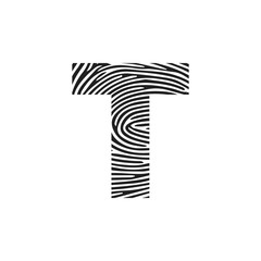 t Vector Letter base logo. Initial letter t vector Icon Fingerprint Concept