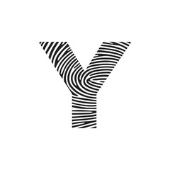 y Vector Letter base logo. Initial letter y vector Icon Fingerprint Concept