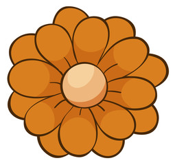 Single flower in orange color