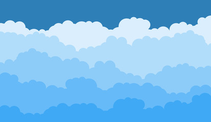 Abstract blue sky background with clouds. Vector cloud on blue sky abstract background in blue tones. Blue sky background with clouds.Flat.Vector illustration