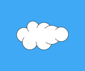 Cloud vector icon white color on blue background. Flat. Vector illustration eps10
